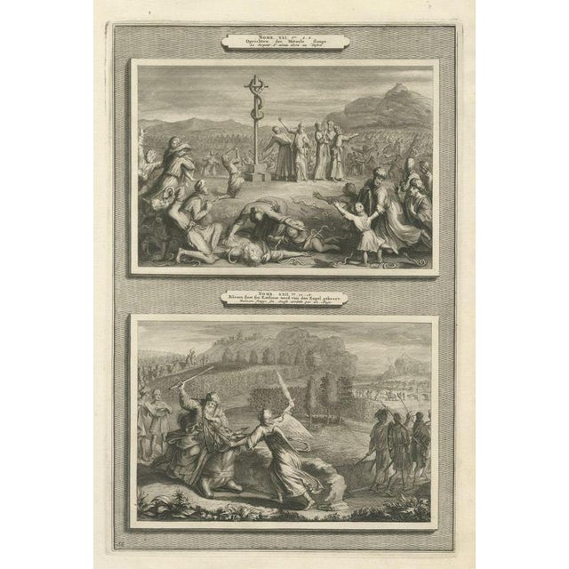 Pieter Mortier, The Brazen Serpent and Balaam's Ass Stopped by the Angel, 1700, Engraving For Sale - Image 12 of 12