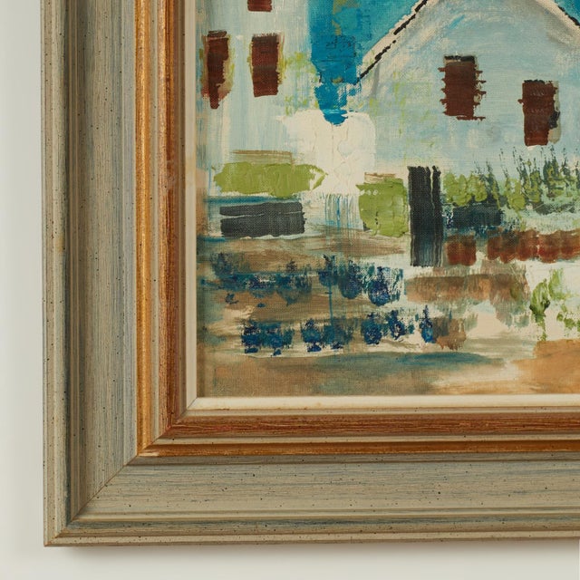 Vintage Modernist Painting of a Bermuda Bayscape by Alfred Birdsey For Sale - Image 9 of 12