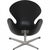 Swan Chair in Original Black Aura Leather by Arne Jacobsen For Sale - Image 15 of 18