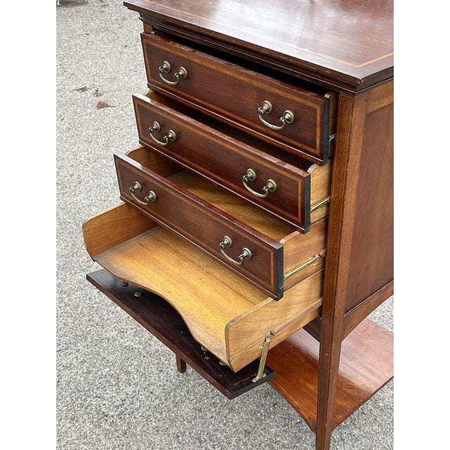 Exwardian Inlaid Mahogany Filing Drawers For Sale - Image 5 of 8