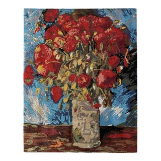 Poppies (Les Coquelicots D’après) Needlepoint Based on Vincent Van Gogh’s Painting (Unframed) For Sale