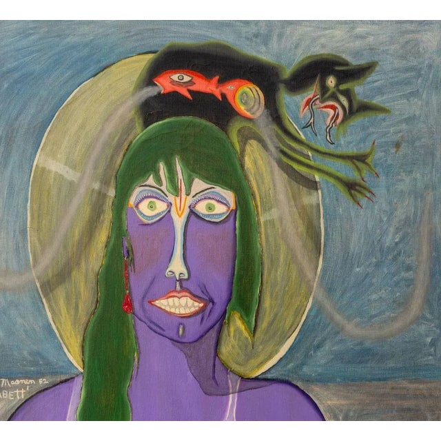 Contemporary Gregory Van Maanen "Babbett" Oil on Cloth, 1982 For Sale - Image 3 of 10