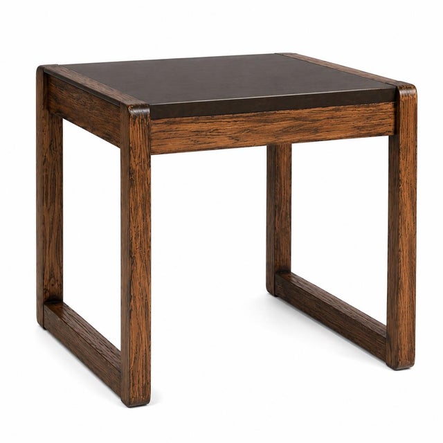 Mid 20th Century Vintage Mid-Century Modern Architectural Coffee & End Table Set in Tobacco Walnut For Sale - Image 5 of 8