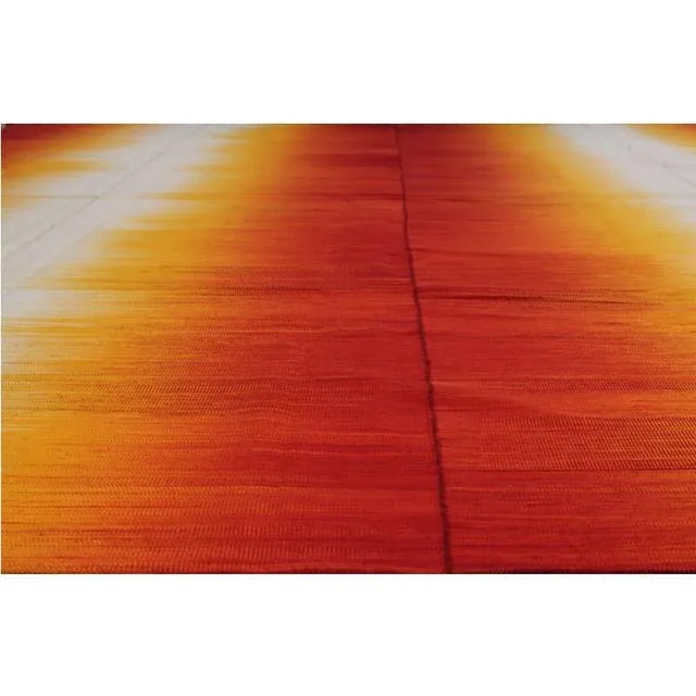 Handwoven Red/Orange Persian Kilim Area Rug 9'10" X 13'1" For Sale - Image 4 of 9