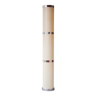 1960s Acrylic & Chrome Totem Column Floor Lamp For Sale