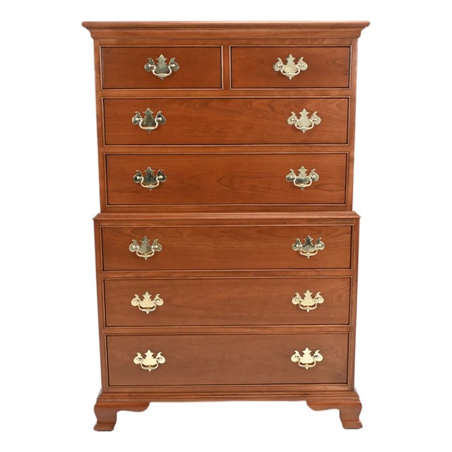 Stickley Chippendale Style Cherry Highboy Dresser | Newly Refinished For Sale