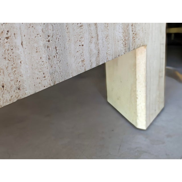 Late 20th Century Modern Classic Travertine Coffee Table For Sale In Phoenix - Image 6 of 6
