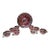 Vintage Mid-Century Modern Indiana Glass "Garland" Ruby Flash Comport Bowl & Matching Cups - 9 Pieces For Sale