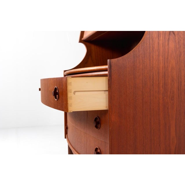 Mid-Century Teak Secretary with Drawers attributed to Gunnar Falsig for Falsig Mobler, 1960s For Sale - Image 11 of 13