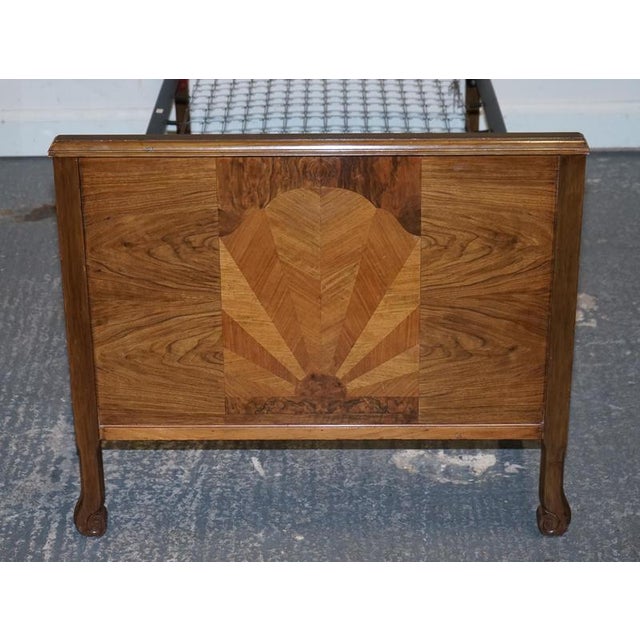 Art Deco Burr Walnut Single Bed For Sale - Image 10 of 17