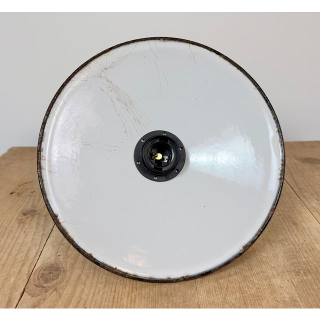 Industrial Green Enamel Military Pendant Lamp with Cast Aluminium Top, 1960s For Sale - Image 17 of 18