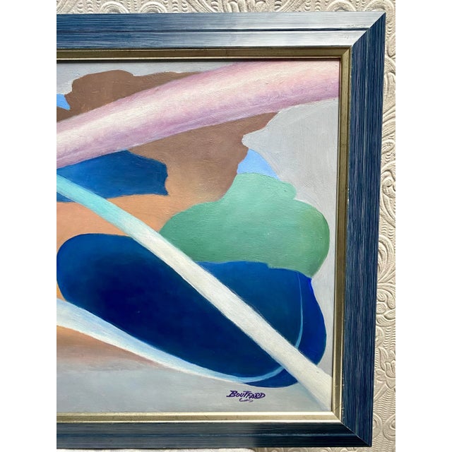 Abstract 1980s Postmodern Abstract Oil Painting by Bouffard For Sale - Image 3 of 7