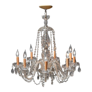 Oversized Vintage Continental Cut & Strung Nine-Light Chandelier, Circa 1910