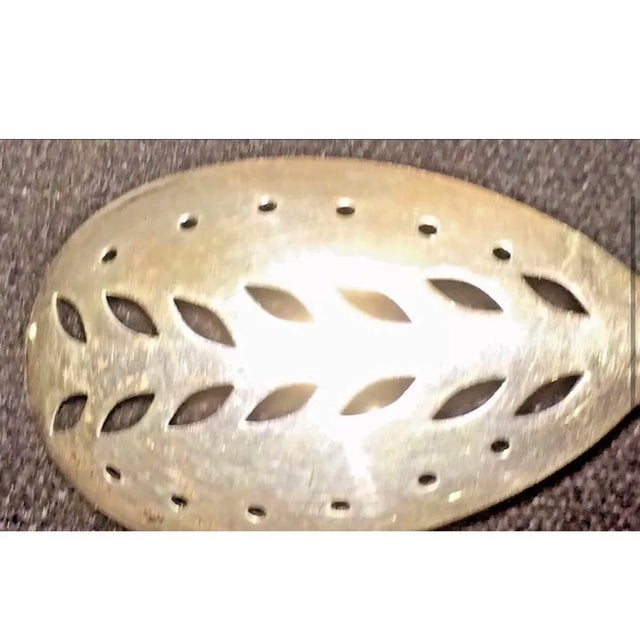 Silver Antique Frank Whiting Foliate Cane Sterling Silver Olive Spoon Pickle Fork Circa 1900 For Sale - Image 8 of 11