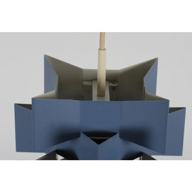 Vintage geometric metal pendant in the style of Niels Esmann and Poul Gernes The pendant is made of stacked metal squares...