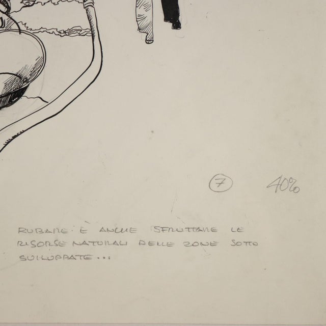 Sergio Toppi, Figurative Composition, Mixed Media on Paper For Sale - Image 9 of 12