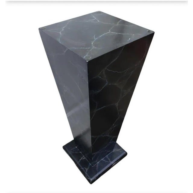 Wood Faux Marble Painted Wooden Pedestal, Circa 1970s For Sale - Image 7 of 7