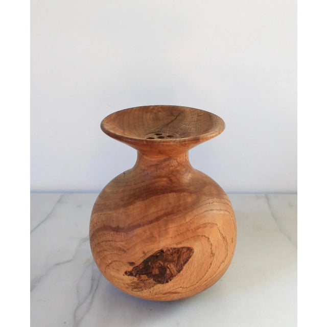 Mid-Century Modern Vintage Hand Turned Wood Vase For Sale - Image 3 of 8