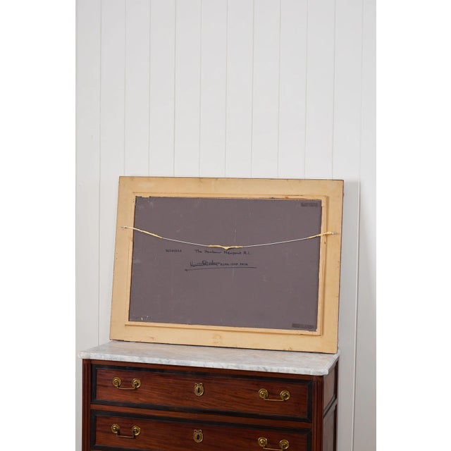 Mid 20th Century Signed Oil on Board by Kenneth Raymond Denton (British; 1932–2024) | 'The Harbour at Newport, Ri' For Sale In Charleston - Image 6 of 6