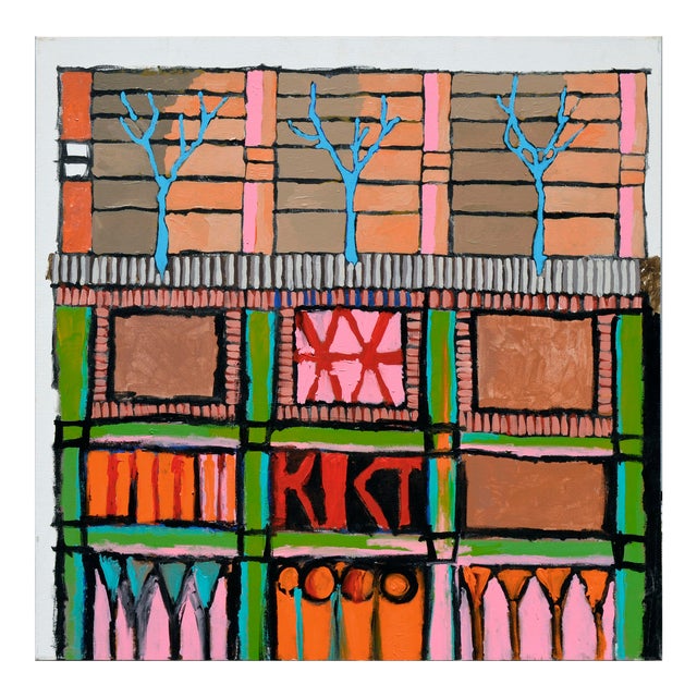 Three Trees - Urban Abstract Composition in Acrylic by Michael William Eggleston For Sale