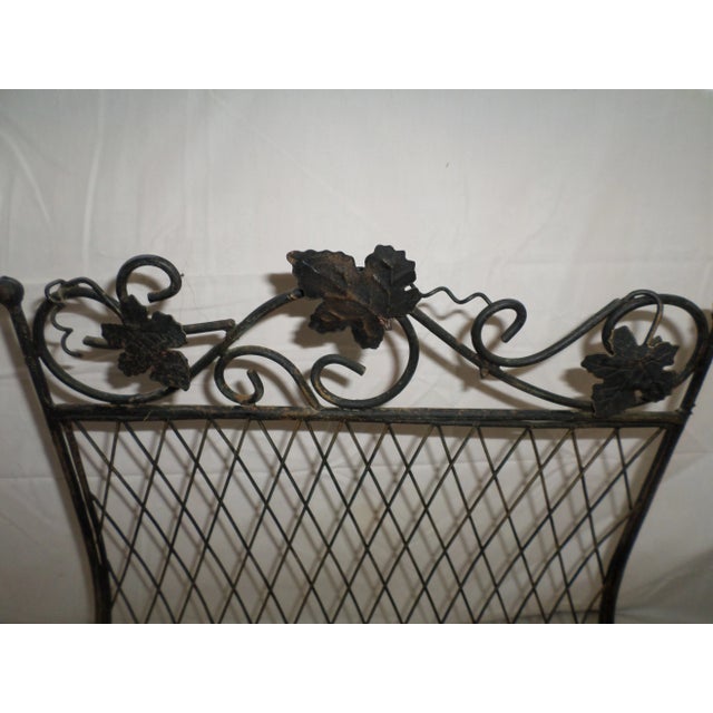 Vintage Mid Century Modern Metal Magazine Rack With Leaves For Sale - Image 4 of 8