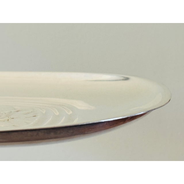 Metal Mid Century International Silver Company Plated Silver Tray For Sale - Image 7 of 12