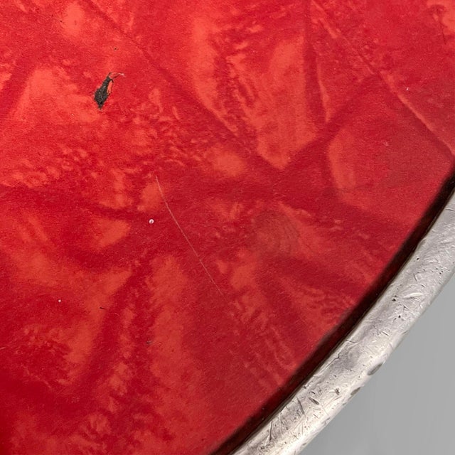 Mid-Century Modern Italian Round Stool in Metal and Red Laminate, 1960s For Sale - Image 6 of 13