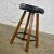 Mid 20th Century Bar Stool Acorn Brown Finish and Black-Brown Vinyl Faux Leather Seat Attributed to Brandt Ranch Oak For Sale - Image 9 of 12