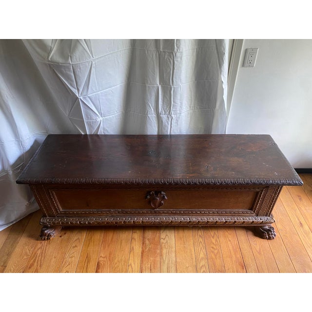 This is an original antique wedding chest originally purchased at auction in the 1980's.