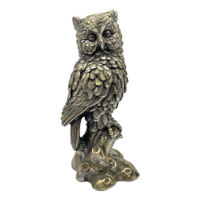 Art Deco Metal Owl For Sale