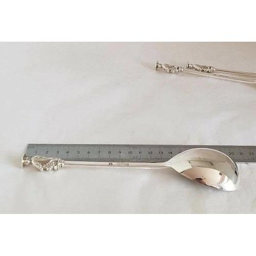 Antique Victorian London Silver Apostle Spoons with Heraldic Seals, 1897, Set of 4 For Sale - Image 13 of 14
