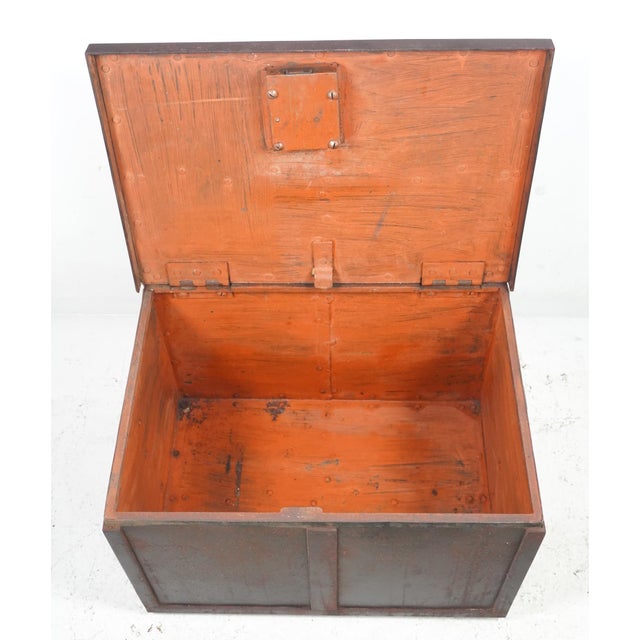 Mid 20th Century Reclaimed European Brown Metal Vault Unit For Sale - Image 4 of 12