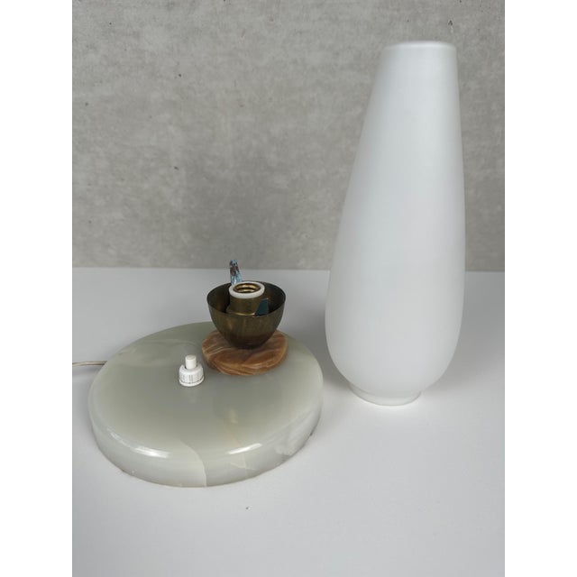 Stone Vintage Mood Lamp in Opaline Glass For Sale - Image 7 of 10