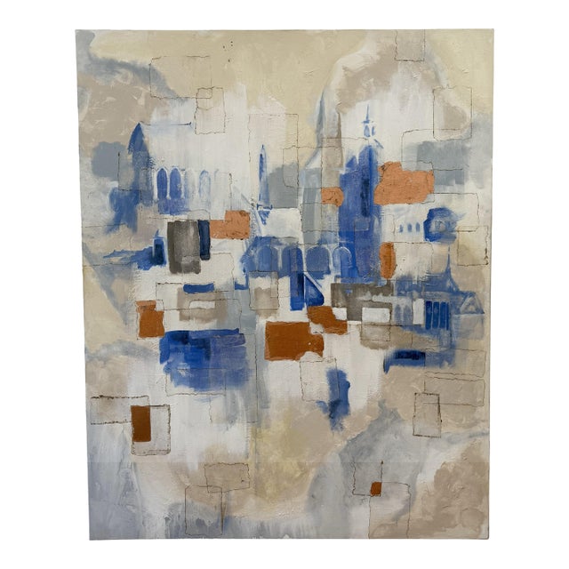 "Gothic Whisper" Abstract Architectural Painting on Canvas by Louis Shields For Sale