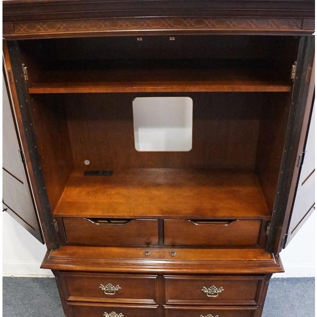 Late 20th Century Stanley Furniture American Heritage Collection Mahogany Traditional Style 46" Media Armoire 172-13-15 For Sale - Image 5 of 14