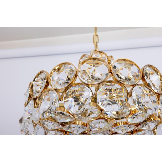 Large Gilt Brass Chandelier by Sciolari for Palwa, Germany, 1970s For Sale - Image 3 of 10