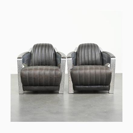Industrial Black Cowhide Aviator Chairs, Set of 2 For Sale - Image 17 of 17