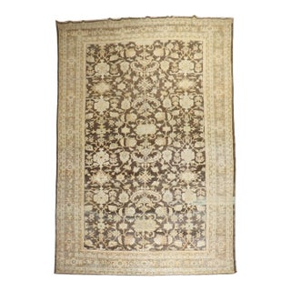 Antique Zabihi Collection Persian Mahal Brown Rug - 10'7" x 17'3" For Sale