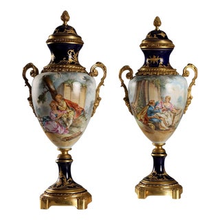 Sèvres Porcelain Vases, Set of 2 For Sale