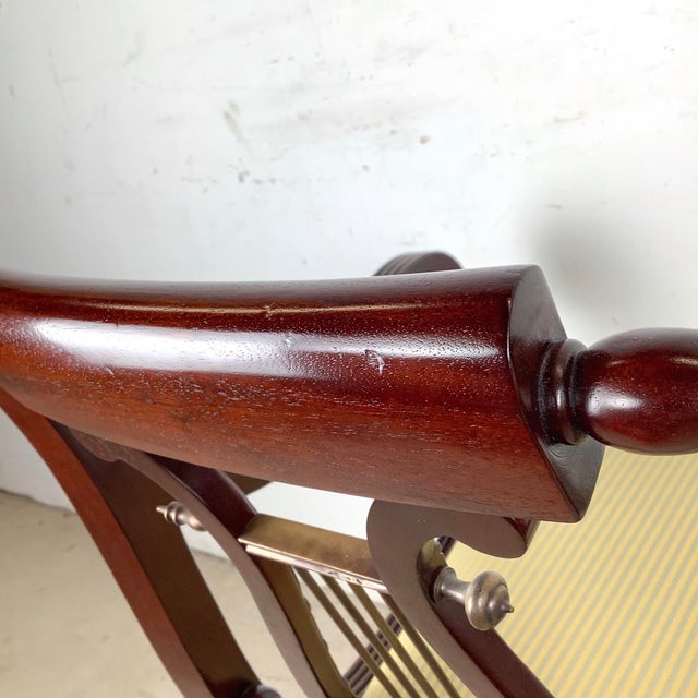 Vintage Mahogany Lyre-Back Armchair With Elegant Carved Details For Sale - Image 10 of 12