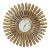 Syroco Mid 20th Century Modern Starburst Wall Clock in Antique Gold Finish For Sale