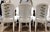 Set of 8 Louis XVI Style White Upholstered Dining Chairs For Sale - Image 10 of 12