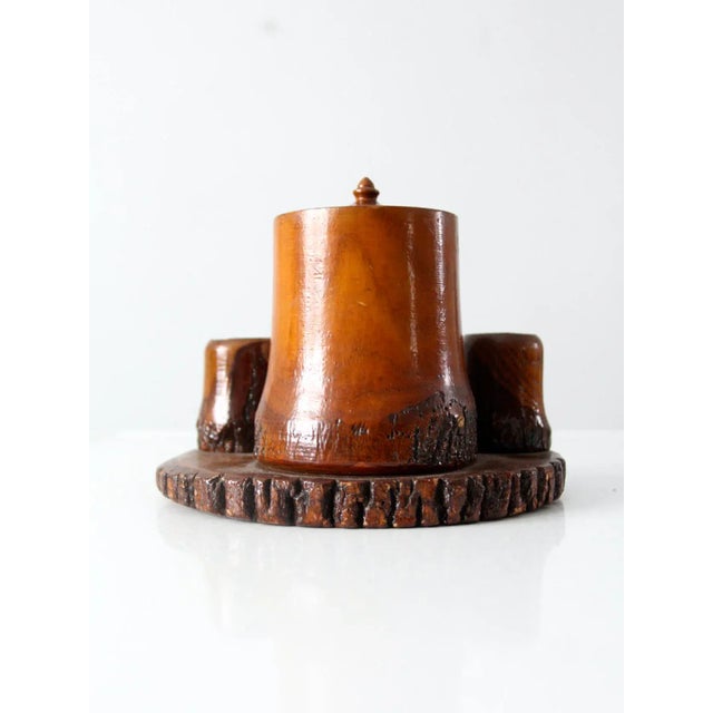 Wood 1930s Pipe Tobacco Humidor and Match Holder For Sale - Image 7 of 9