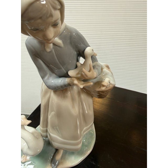 Fulgencio Garcia for Lladró Shepherdess With Ducks Porcelain Figurine, Signed For Sale - Image 12 of 12