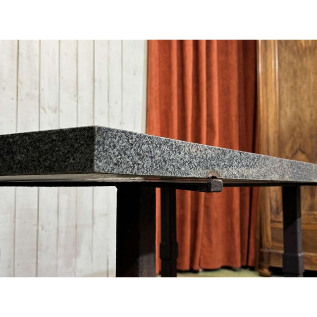 Marble Table with Cast Iron Base For Sale - Image 13 of 18