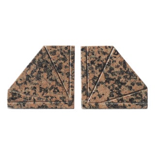 Art Deco Granite Bookends, Set of 2 For Sale