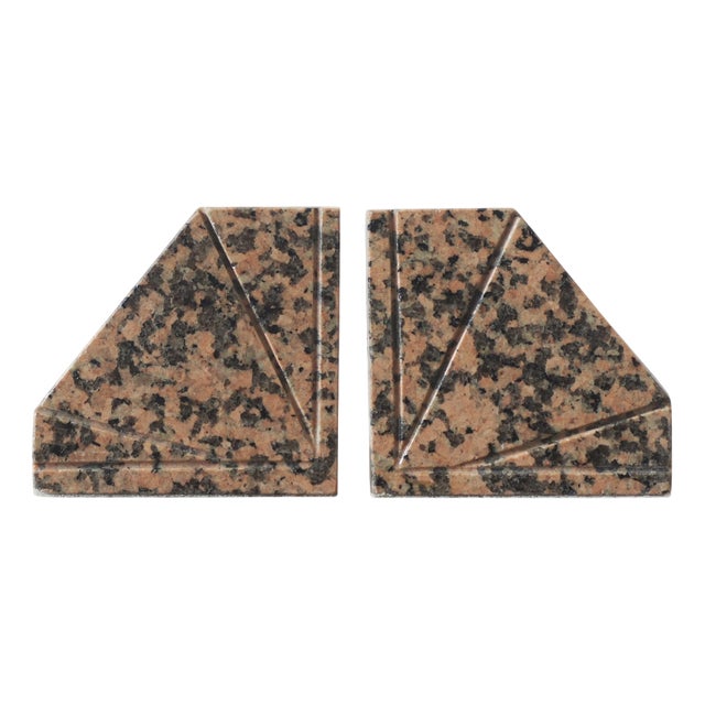 Art Deco Granite Bookends, Set of 2 For Sale
