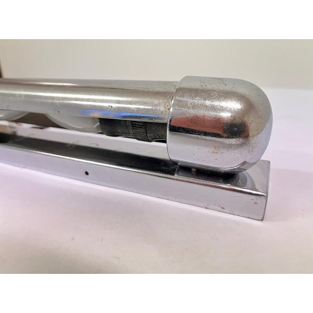 Brown Bauhaus Chrome Wall Lamp, Former Czechoslovakia, 1930s For Sale - Image 8 of 9