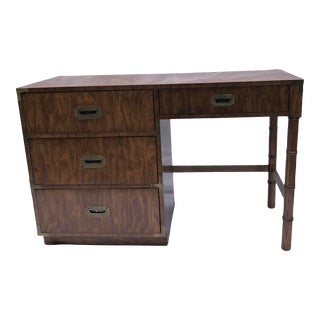Mid-Century Dixie Furniture Co. Campaign Style Writing Desk For Sale