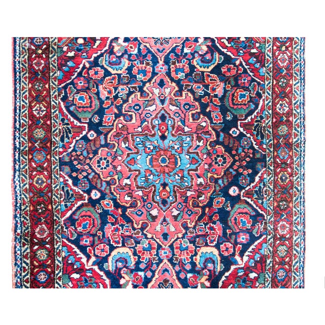 Navy Blue Early 20th Century Persian Mehraban Rug For Sale - Image 8 of 15